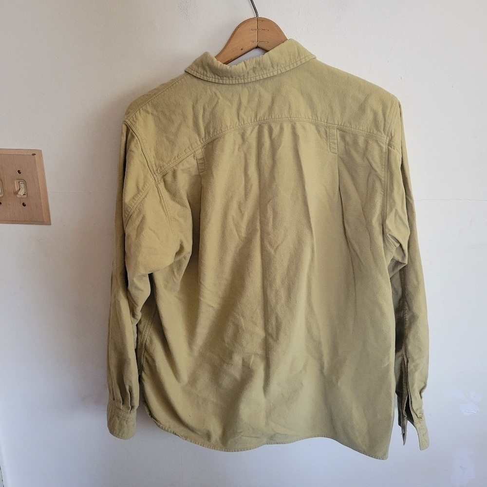 Allegheny Trail Long Sleeve Button Down Cotton Flannel Tan Olive XL Extra Large - Picture 6 of 7